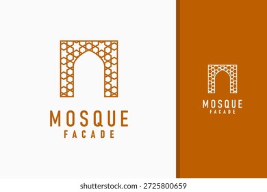 Mosque facade logo symbol icon design