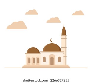 Edificio famoso de la mezquita de diseño plano