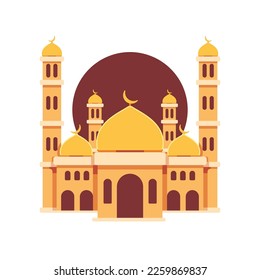 mosque flat design illustration with isolated background