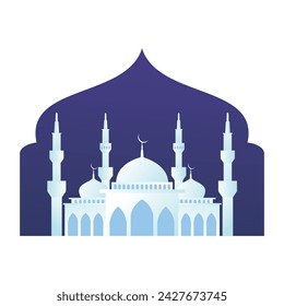 Mosque Flat Design Vector Illustration with Islamic background Perfect for Content Material Social Media and Muslim Feeds