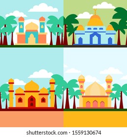 Mosque Flat Illustration Design Vector