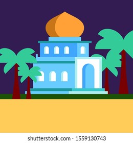 Mosque Flat Illustration Design Vector