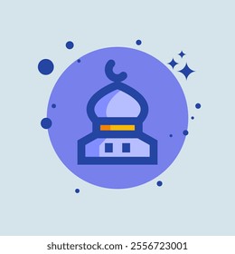 Mosque flat illustration. Islam signs vector illustration.