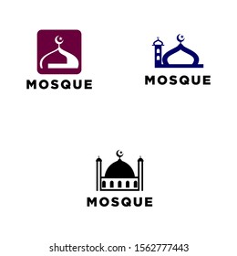 Mosque Flat Logo Design Vector Template