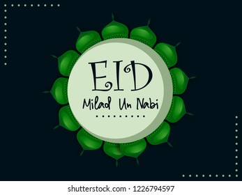 Mosque Frame Design for Milad Un Nabi with Nice and Beautiful Design Illustration Background. Happy Eid Milad Un Nabi.