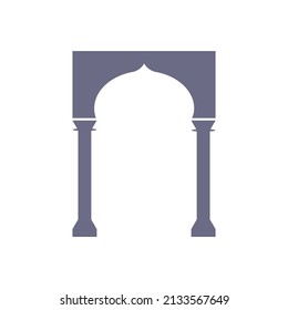 mosque gate icon vector. welcome the month of Ramadan. isolated flat shape