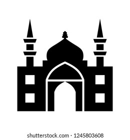 Mosque Glyph Black Icon