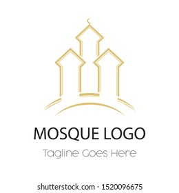 Mosque Gold Alternatif Logo or Symbol Template Design Vector, Emblem, Concept Design, Creative Symbol, Icon - Vector