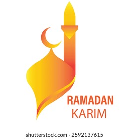 Mosque golden logo concept. Suitable for design element of ramadan kareem poster, islamic badge, ramadan event ornament