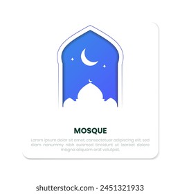 mosque gradient background poster design template