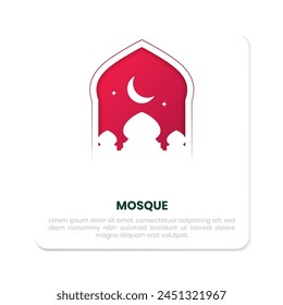 Plantilla de diseño de póster de fondo degradado de mezquita