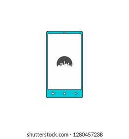 mosque hand phone app flat icon sign