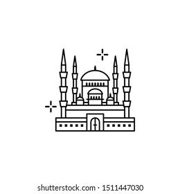 Mosque historical Turkish icon. Element of Turkey thin line icon