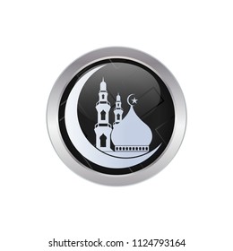 mosque icon in 3d circle