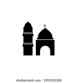 mosque icon with a beautiful moon object, suitable for web icons