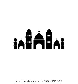 mosque icon with a beautiful moon object, suitable for web icons