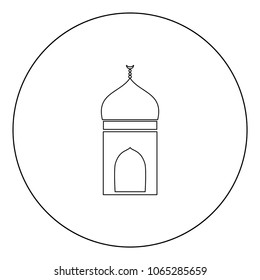 Mosque icon black color in circle