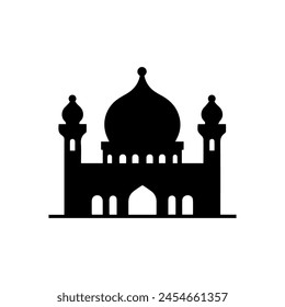 Mosque icon. Black Mosque icon on white background. Vector illustration