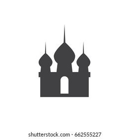Mosque icon in black on a white background. Vector illustration