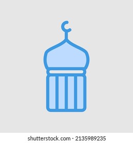 Mosque icon in blue style about ramadan, use for website mobile app presentation