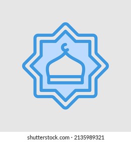 Mosque icon in blue style about ramadan, use for website mobile app presentation