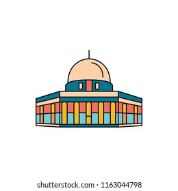 Mosque icon, cartoon style