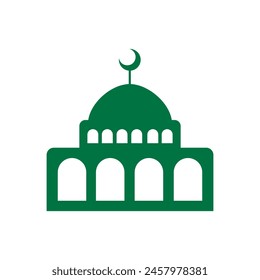 Icono de la mezquita con media luna para Ilustraciones