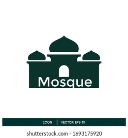 Moschee-Symbol-Design-Element-Logo-Vorlage Vektorillustration eps10