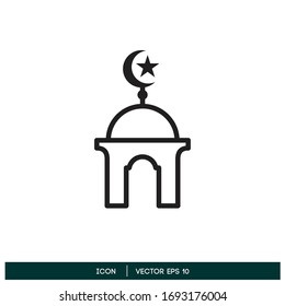Moschee-Symbol-Design-Element-Logo-Vorlage Vektorillustration eps10