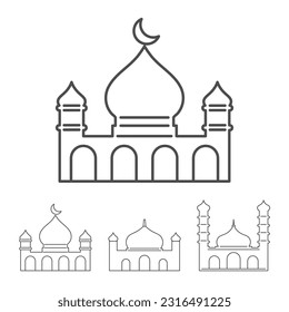 Moschee-Icon-Design im Linienstil