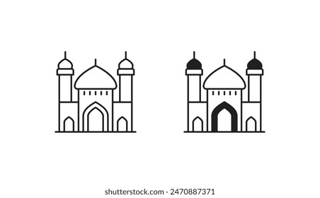 Mosque icon design with white background stock illustration