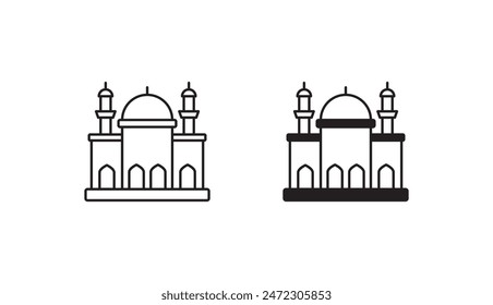 Moschee-Icon-Design mit weißem Hintergrund Stock-Illustration