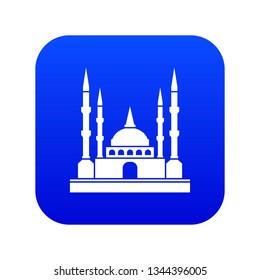 Mosque icon digital blue for any design isolated on white vector illustration