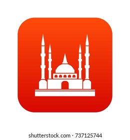 Mosque icon digital red for any design isolated on white vector illustration