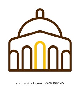 icono de la mezquita duocolor estilo amarillo marrón ramadan ilustración elemento vector y símbolo perfecto. Signo de icono de la colección moderna para la web.
