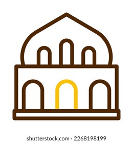 mosque icon duocolor brown yellow style ramadan illustration vector element and symbol perfect. Icon sign from modern collection for web.