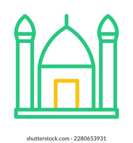 mosque icon duocolor green yellow style ramadan illustration vector element and symbol perfect. Icon sign from modern collection for web.
