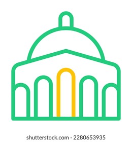 mosque icon duocolor green yellow style ramadan illustration vector element and symbol perfect. Icon sign from modern collection for web.