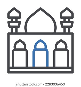 icono de mezquita duocolor color azul gris ramadan ilustración elemento vector y símbolo perfecto. Signo de icono de la colección moderna para la web.