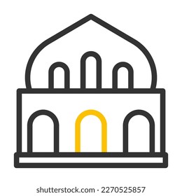 Moschee Symbol duocolor graugelber Stil ramadan Illustration Vektorelement und Symbol perfekt. Symbol aus der modernen Kollektion für Web.