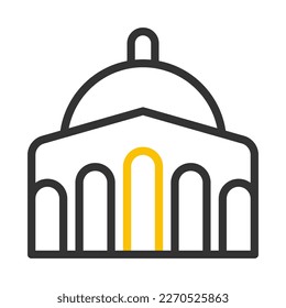 mosque icon duocolor grey yellow style ramadan illustration vector element and symbol perfect. Icon sign from modern collection for web.