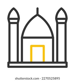 mosque icon duocolor grey yellow style ramadan illustration vector element and symbol perfect. Icon sign from modern collection for web.