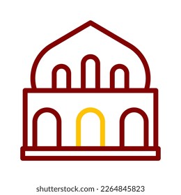 mosque icon duocolor red style ramadan illustration vector element and symbol perfect. Icon sign from modern collection for web.