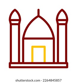 mosque icon duocolor red style ramadan illustration vector element and symbol perfect. Icon sign from modern collection for web.