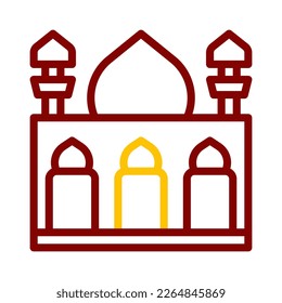 mosque icon duocolor red style ramadan illustration vector element and symbol perfect. Icon sign from modern collection for web.