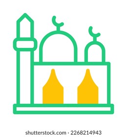 mosque icon duotone green yellow style ramadan illustration vector element and symbol perfect. Icon sign from modern collection for web.