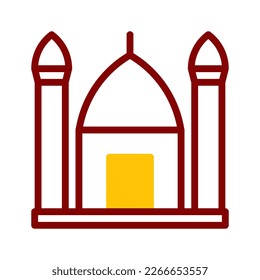 mosque icon duotone red yellow style ramadan illustration vector element and symbol perfect. Icon sign from modern collection for web.