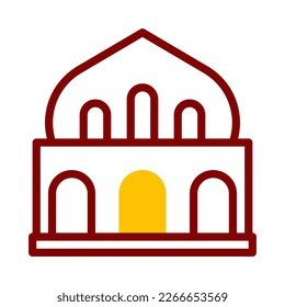 mosque icon duotone red yellow style ramadan illustration vector element and symbol perfect. Icon sign from modern collection for web.