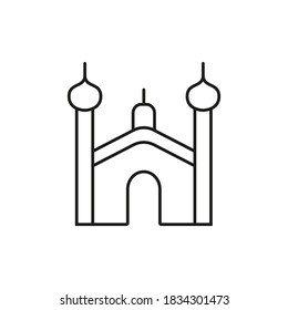 mosque icon element of building icon for mobile concept and web apps. Thin line mosque icon can be used for web and mobile. Premium icon on white background