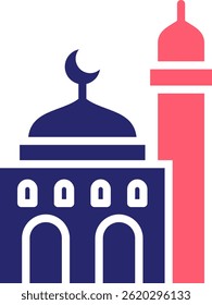 Ilustración vectorial de relleno de iconos de mezquita